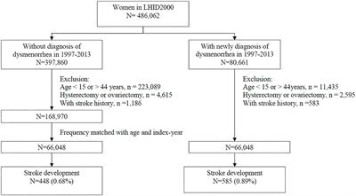 Medical Costs of Stroke Care Between Women With and Without Dysmenorrhea: A Population-Based Comparison